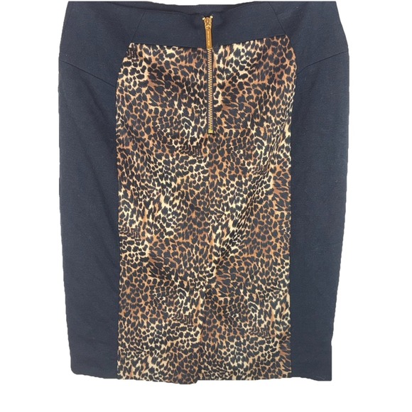 Michael‎ Kors Fitted Skirt Size 8 Cheetah Accent Sheath Style Chic Animal Print - Picture 2 of 8